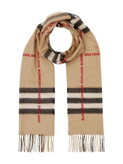 emblem print cashmere scarf burberry|farfetch Burberry scarf.